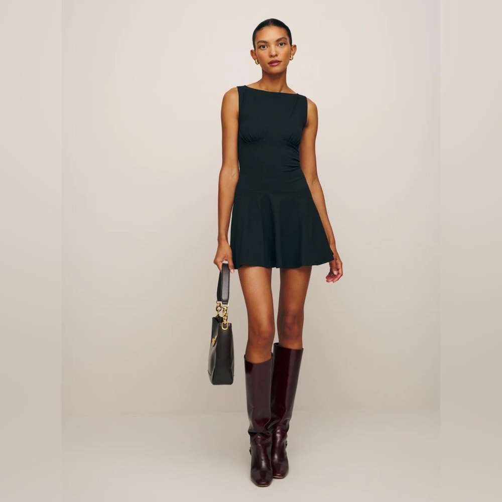 • REFORMATION MAYVE BLACK MINI DRESS •